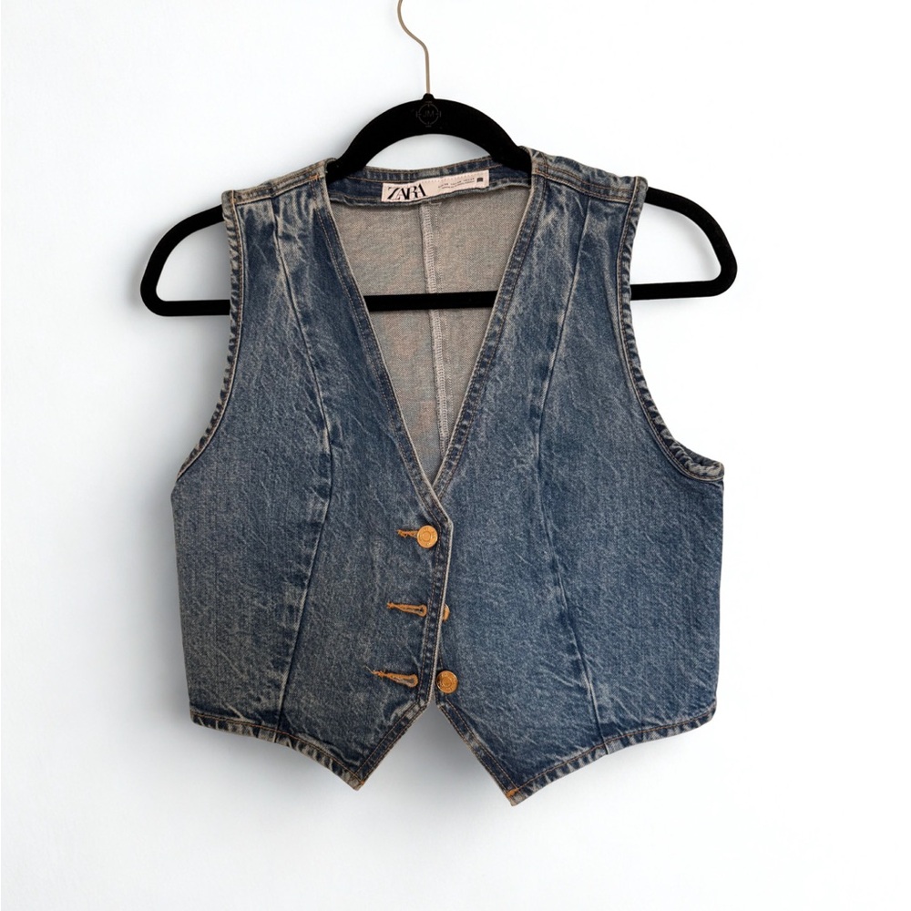 Zara Blue Denim Vest